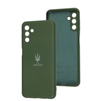 Чохол для Samsung Galaxy A04S/A13 5G Silicone Full Тризуб темно-зелений
