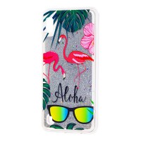 Чохол для Samsung Galaxy A10 (A105) Блискучі вода "червоний фламінго"