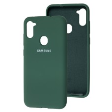 Чохол Samsung Galaxy A11 / M11 Silicone Full зелений / dark green