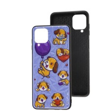 Чехол для Samsung Galaxy A12 / M12 Wave Majesty happy dog / light purple