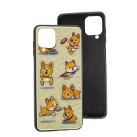 Чехол для Samsung Galaxy A12 / M12 Wave Majesty funny corgi / pink sand