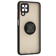 Чохол Samsung Galaxy A12 (A125) LikGus Edging Ring чорний / червоний
