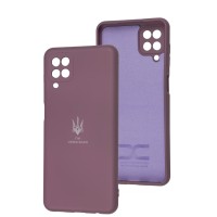 Чохол для Samsung Galaxy A12 / M12 Silicone Full Тризуб лавандовий