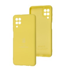 Чохол Samsung Galaxy A12 / M12 Silicone Full Тризуб жовтий