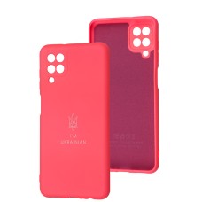 Чохол Samsung Galaxy A12 / M12 Silicone Full Тризуб розовий / barbie pink