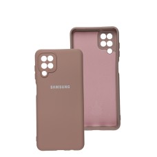 Чохол Samsung Galaxy A12 (A125) / M12 (M127) Silicone Full camera рожевий / pink
