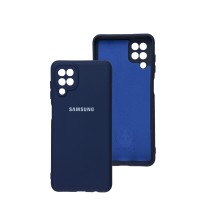 Чохол Samsung Galaxy A12 (A125) / M12 (M127) Silicone Full camera синій / midnigh