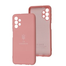 Чохол для Samsung Galaxy A13 (A135) Silicone Full Тризуб розовий / light pink
