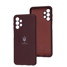 Чохол для Samsung Galaxy A13 (A135) Silicone Full Тризуб бордовий
