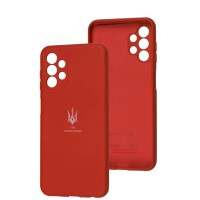 Чохол Samsung Galaxy A13 (A135) Silicone Full Тризуб червоний