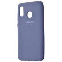 Чохол для Samsung Galaxy A20/A30 Silicone Full лавандовий-сірий