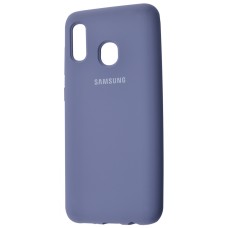 Чохол для Samsung Galaxy A20/A30 Silicone Full лавандовий-сірий