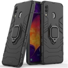 Чохол для Samsung Galaxy A20/A30 Transformer Ring удароміцний з кільцем чорний