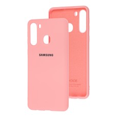 Чохол для Samsung Galaxy A21 (A215) Silicone Full світло-рожевий