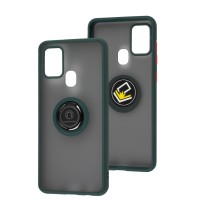 Чохол Samsung Galaxy A21s (A217) LikGus Edging Ring оливковий