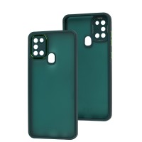 Чохол для Samsung Galaxy A21s (A217) Luxury Metal Lens зелений