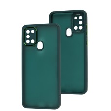 Чохол для Samsung Galaxy A21s (A217) Luxury Metal Lens зелений
