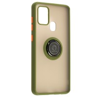 Чохол Samsung Galaxy A21s (A217) LikGus Edging Ring оливковий