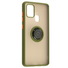 Чохол Samsung Galaxy A21s (A217) LikGus Edging Ring оливковий