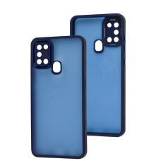 Чохол для Samsung Galaxy A21s (A217) Luxury Metal Lens синій