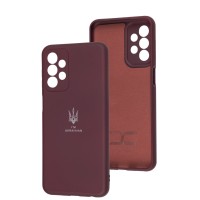 Чохол для Samsung Galaxy A23 (A235) Silicone Full Тризуб бордовий