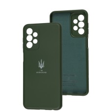 Чохол для Samsung Galaxy A23 (A235) Silicone Full Тризуб темно-зелений