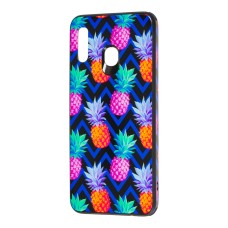Чохол для Samsung Galaxy A20 / A30 glass print "ананаси"