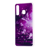 Чохол для Samsung Galaxy A20 / A30 Flowers Confetti "метелик" бузковий