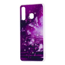 Чохол для Samsung Galaxy A20 / A30 Flowers Confetti "метелик" бузковий