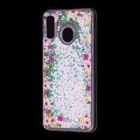 Чохол для Samsung Galaxy A20/A30 Блискучі вода світло-рожевий квіти