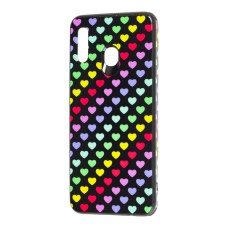 Чохол для Samsung Galaxy A20 / A30 glass print "серця"