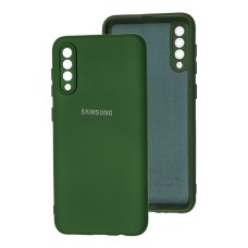 Чохол для Samsung Galaxy A50/A50s/A30s Silicone Full camera зелений / dark green