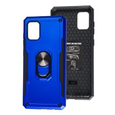 Чохол для Samsung Galaxy A31 (A315) Honor Hard Defence з кільцем синій
