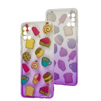 Чохол для Samsung Galaxy A31 (A315) Wave Sweet white / purple / cake