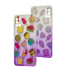 Чохол для Samsung Galaxy A31 (A315) Wave Sweet white / purple / cake