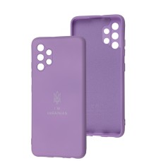 Чохол для Samsung Galaxy A32 (A325) Silicone Full Тризуб лавандовий