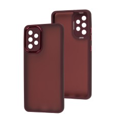 Чохол Samsung Galaxy A32 (A325) Luxury Metal Lens марсала