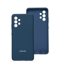 Чохол Samsung Galaxy A32 (A325) Silicone cover Full camera синій / navy blue