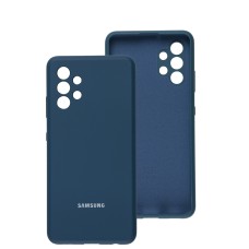 Чохол Samsung Galaxy A32 (A325) Silicone cover Full camera синій / navy blue