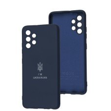 Чохол для Samsung Galaxy A32 (A325) Silicone Full Тризуб синій
