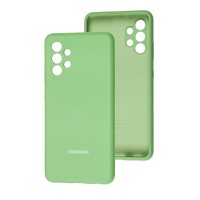 Чохол Samsung Galaxy A32 (A325) Silicone cover Full camera м'ятний / mint