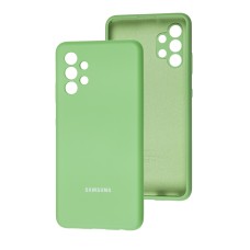 Чохол Samsung Galaxy A32 (A325) Silicone cover Full camera м'ятний / mint