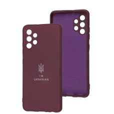 Чохол для Samsung Galaxy A32 (A325) Silicone Full Тризуб бордовий