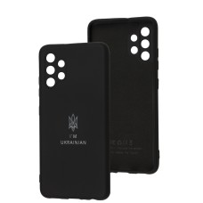 Чохол для Samsung Galaxy A32 (A325) Silicone Full Тризуб чорний