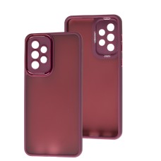 Чохол Samsung Galaxy A33 (A336) Luxury Metal Lens Full марсала