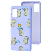 Чохол для Samsung Galaxy A41 (A415) Wave Fancy cute bears / light purple