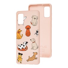Чохол для Samsung Galaxy A41 (A415) Wave Fancy funny dogs / pink sand