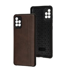 Чохол для Samsung Galaxy A51 (A515) Leather Mustang Black коричневий