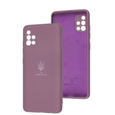 Чохол для Samsung Galaxy A51 (A515) Silicone Full Тризуб лавандовий