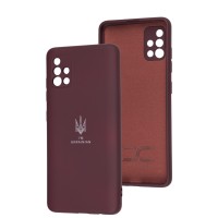 Чохол для Samsung Galaxy A51 (A515) Silicone Full Тризуб бордовий